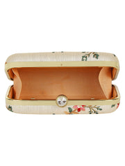 Tulle Embroidered Faux Silk Clutch