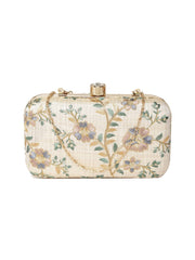 Tulle Embroidered Faux Silk Clutch
