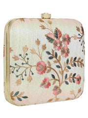 Vista Embroidered Faux Silk Clutch