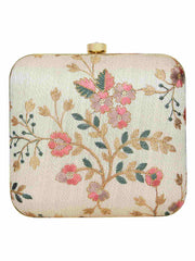 Vista Embroidered Faux Silk Clutch