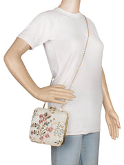 Vista Embroidered Faux Silk Clutch