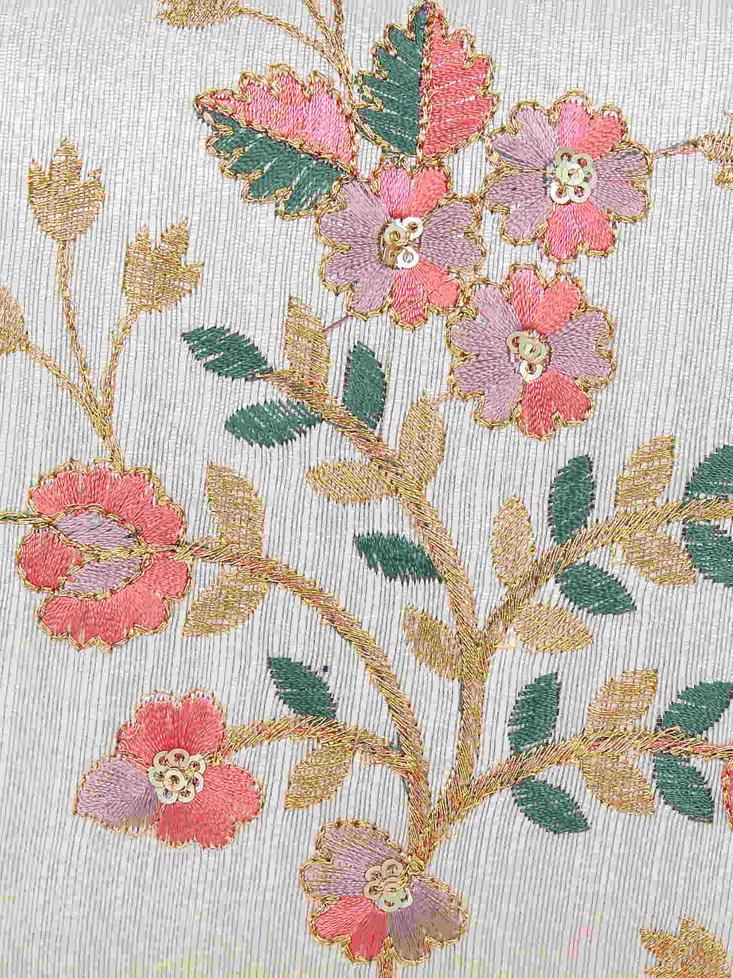 Vista Embroidered Faux Silk Clutch