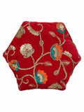 Lotus Sequines Embroidered Velvet Potli