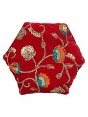 Lotus Sequines Embroidered Velvet Potli
