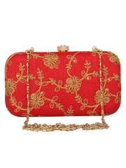Tulle Sequines Embroidered Faux Silk Clutch