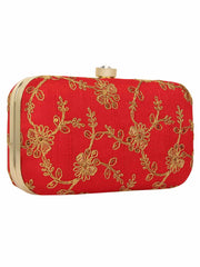 Tulle Sequines Embroidered Faux Silk Clutch