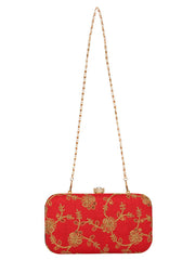Tulle Sequines Embroidered Faux Silk Clutch
