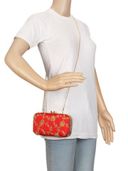 Tulle Sequines Embroidered Faux Silk Clutch
