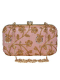 Tulle Sequines Embroidered Faux Silk Clutch