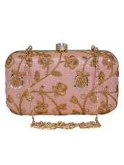 Tulle Sequines Embroidered Faux Silk Clutch