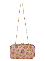 Tulle Sequines Embroidered Faux Silk Clutch
