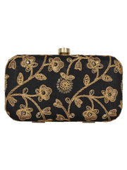 Tulle Sequines Embroidered Faux Silk Clutch