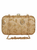 Tulle Sequines Embroidered Faux Silk Clutch