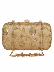 Tulle Sequines Embroidered Faux Silk Clutch