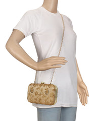 Tulle Sequines Embroidered Faux Silk Clutch