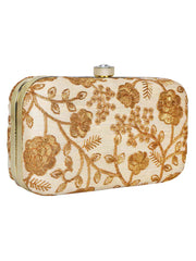 Tulle Embroidered Faux Silk Clutch