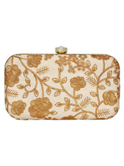 Tulle Embroidered Faux Silk Clutch