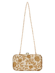 Tulle Embroidered Faux Silk Clutch