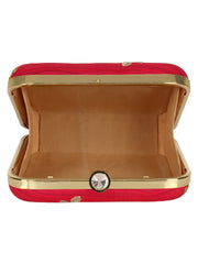 Vista Embroidered Faux Silk Box Clutch