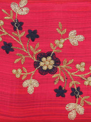 Vista Embroidered Faux Silk Box Clutch