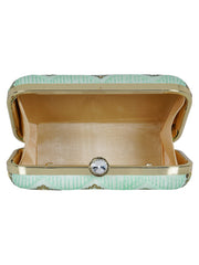 Web Sequines Embroidered Faux Silk Clutch