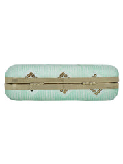 Web Sequines Embroidered Faux Silk Clutch