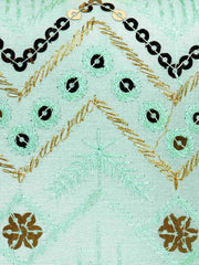 Web Sequines Embroidered Faux Silk Clutch
