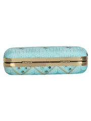 Web Sequines Embroidered Faux Silk Clutch