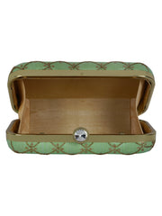Web Sequines Embroidered Faux Silk Clutch