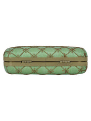 Web Sequines Embroidered Faux Silk Clutch