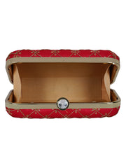 Web Sequines Embroidered Faux Silk Clutch