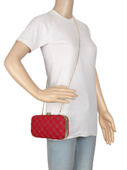 Web Sequines Embroidered Faux Silk Clutch