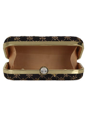 Web Sequines Embroidered Faux Silk Clutch