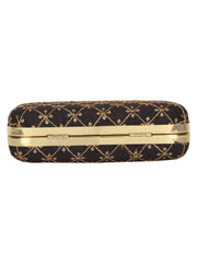 Web Sequines Embroidered Faux Silk Clutch