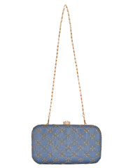 Web Sequines Embroidered Faux Silk Clutch