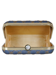 Web Sequines Embroidered Faux Silk Clutch