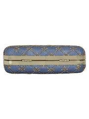 Web Sequines Embroidered Faux Silk Clutch