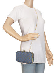 Web Sequines Embroidered Faux Silk Clutch