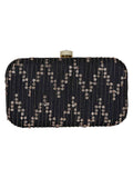 Web Textured Sequined Faux Silk Clutch