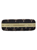 Web Textured Sequined Faux Silk Clutch