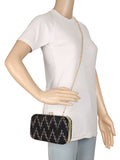 Web Textured Sequined Faux Silk Clutch