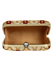 Tulle Sequines Embroidered Faux Silk Clutch