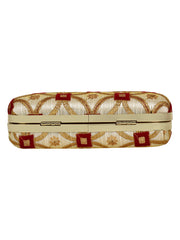Tulle Sequines Embroidered Faux Silk Clutch