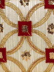 Tulle Sequines Embroidered Faux Silk Clutch