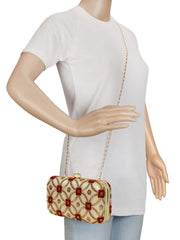 Tulle Sequines Embroidered Faux Silk Clutch