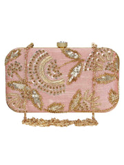 Adorn Embellished Faux Silk Clutch