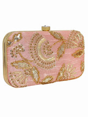 Adorn Embellished Faux Silk Clutch