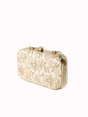 Tulle Sequines Embroidered Faux Silk Clutch
