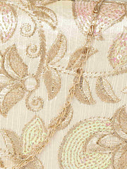Tulle Sequines Embroidered Faux Silk Clutch