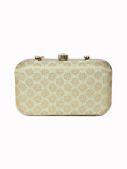 Tulle Floral Textured Faux Silk Clutch